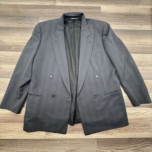 CANALI MILANO 100% Wool Black Pinstripe Blazer Mens EU50 Sport Coat Jacket Italy